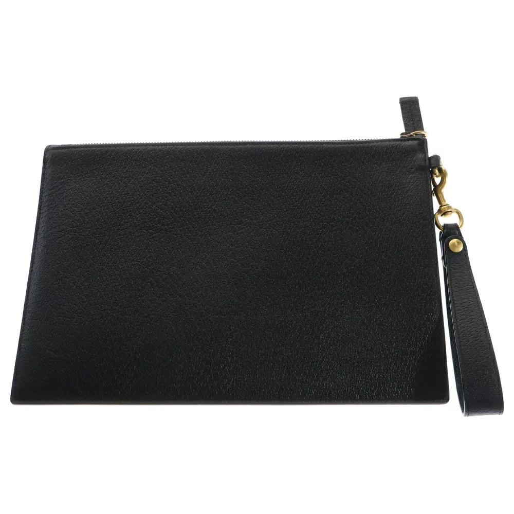 Gucci Case Black Leather Shoulder Bag Bee